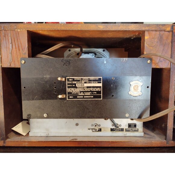 Sparton 6148 Viso-Glo AM/SW Tube Radio (1946) Expert Restored, Green Tuning Eye - Picture 10 of 16